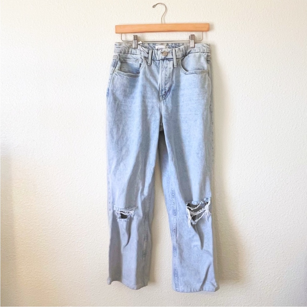 Good American Good 90's Jeans Distressed Knee Light Wash Size 8 / 29 - Picture 2 of 7